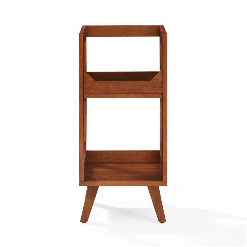 Crosley Furniture Asheville Small Record Storage Stand in Walnut