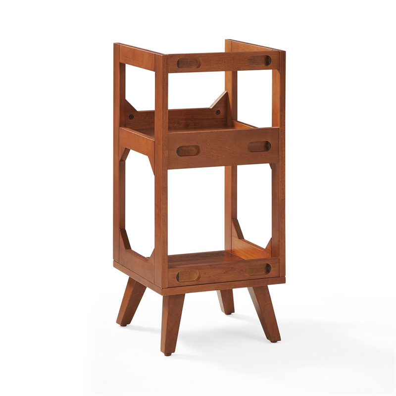 Crosley Furniture Asheville Small Record Storage Stand in Walnut