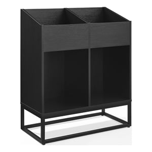 Crosley Furniture Enzo Medium Record Storage Stand in Black