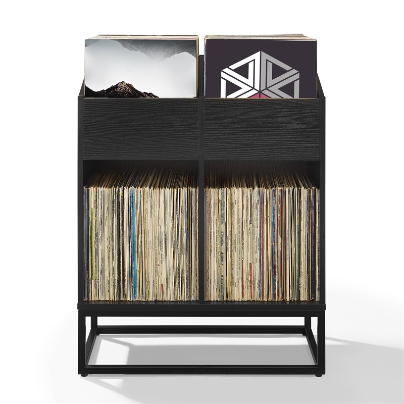 Crosley Furniture Enzo Medium Record Storage Stand in Black