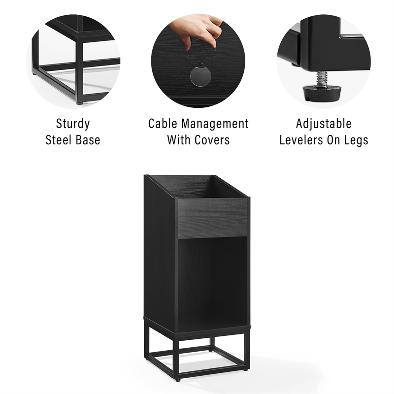 Crosley Furniture Enzo Small Record Storage Stand in Black