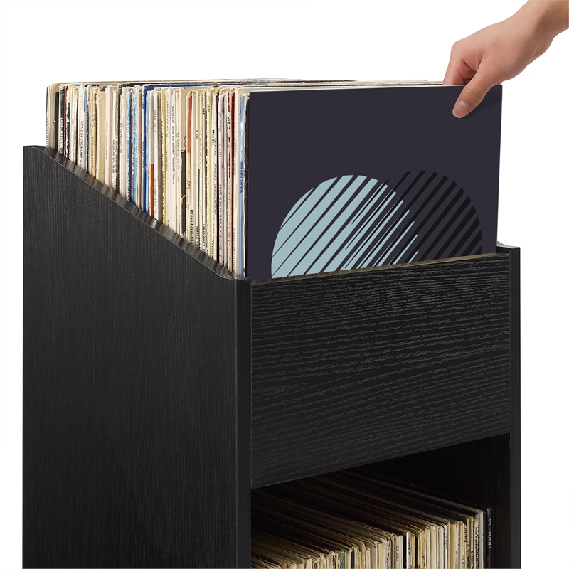 Crosley Furniture Enzo Small Record Storage Stand in Black
