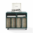 Crosley Furniture Carlo Rolling Record Storage Console in Dark Teal