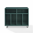 Crosley Furniture Carlo Rolling Record Storage Console in Dark Teal