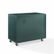 Crosley Furniture Carlo Rolling Record Storage Console in Dark Teal