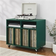 Crosley Furniture Carlo Rolling Record Storage Console in Dark Teal