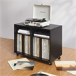Crosley Furniture Carlo Rolling Record Storage Console in Black