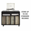 Crosley Furniture Carlo Rolling Record Storage Console in Black