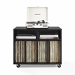 Crosley Furniture Carlo Rolling Record Storage Console in Black