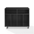 Crosley Furniture Carlo Rolling Record Storage Console in Black