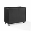 Crosley Furniture Carlo Rolling Record Storage Console in Black