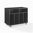 Crosley Furniture Carlo Rolling Record Storage Console in Black