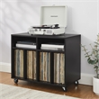 Crosley Furniture Carlo Rolling Record Storage Console in Black