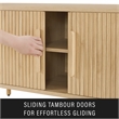 Crosley Furniture Ambrose Record Storage Media Console in Ash