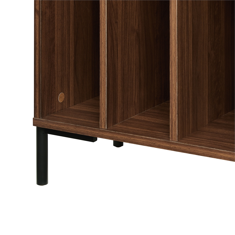 Crosley Furniture Greenwich Medium Record Storage Console in Walnut