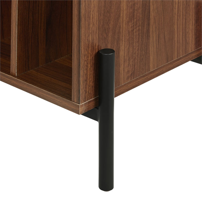Crosley Furniture Greenwich Medium Record Storage Console in Walnut
