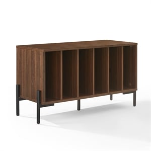 Crosley Furniture Greenwich Medium Record Storage Console in Walnut
