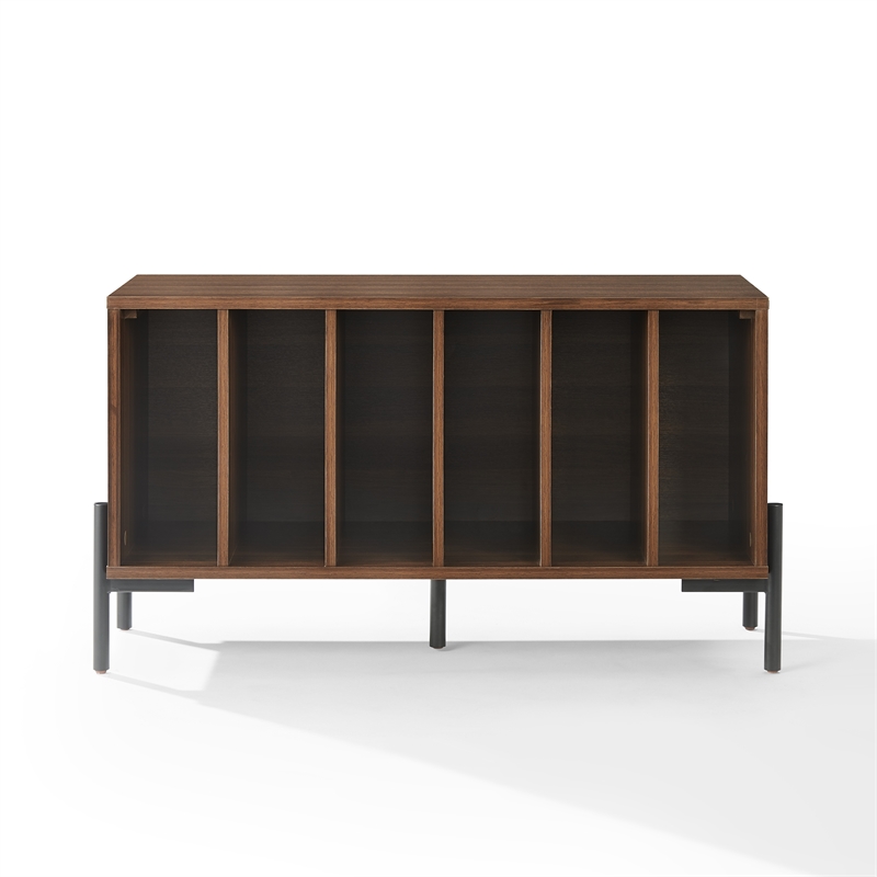 Crosley Furniture Greenwich Medium Record Storage Console in Walnut