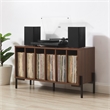 Crosley Furniture Greenwich Medium Record Storage Console in Walnut