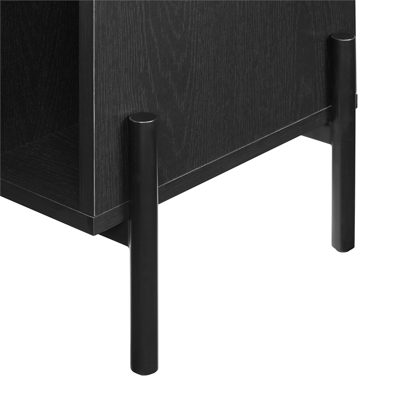 Crosley Furniture Greenwich Medium Record Storage Console in Black