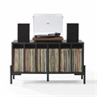 Crosley Furniture Greenwich Medium Record Storage Console in Black