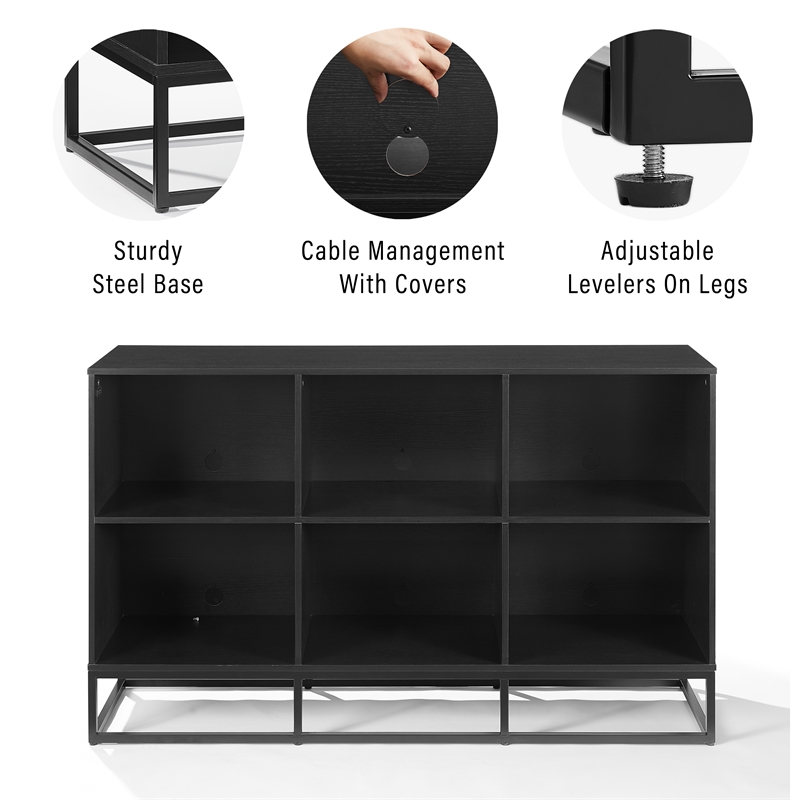 Crosley Furniture Enzo 6 Cube Record Storage Media Stand in Black