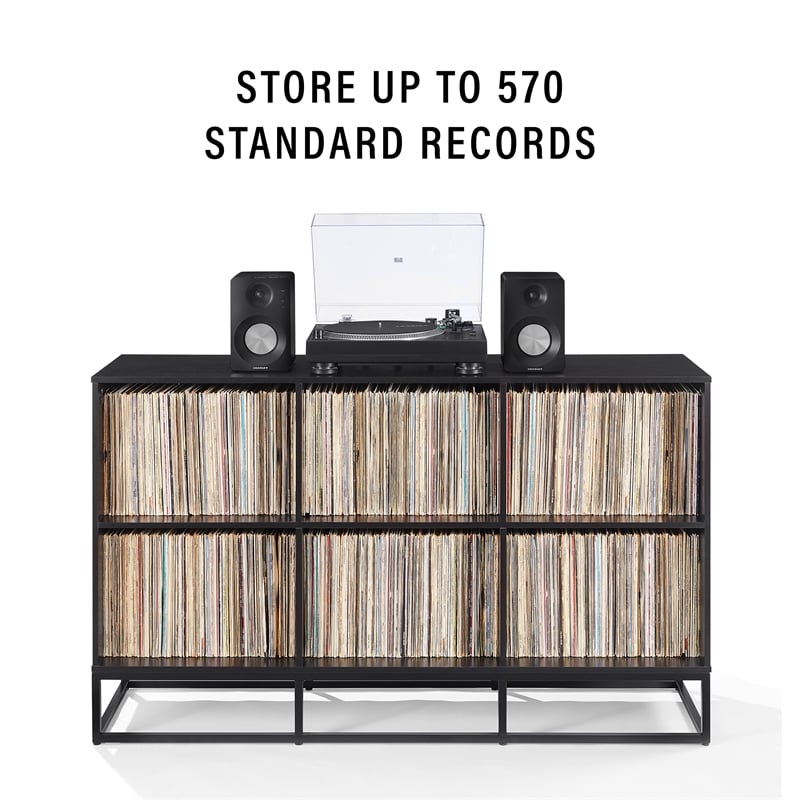 Crosley Furniture Enzo 6 Cube Record Storage Media Stand in Black