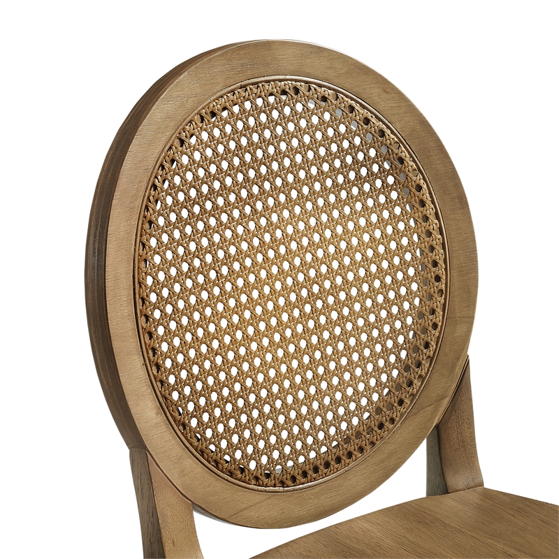 Crosley Furniture Katia 2-Piece Cane-Back Counter Stool Set in Driftwood