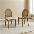 Crosley Furniture Katia 2-Pc Upholstered Cane-Back Dining Chair Set in Driftwood
