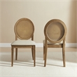 Crosley Furniture Katia 2-Pc Upholstered Cane-Back Dining Chair Set in Driftwood
