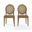 Crosley Furniture Katia 2-Piece Cane-Back Dining Chair Set in Driftwood