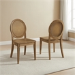 Crosley Furniture Katia 2-Piece Cane-Back Dining Chair Set in Driftwood