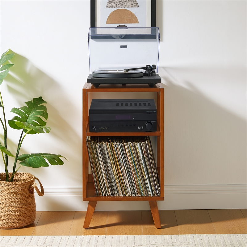 Crosley Furniture Asheville Record Player Stand in Walnut