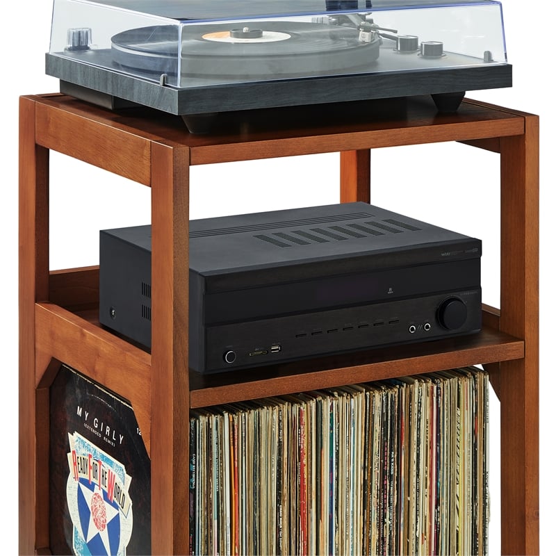 Crosley Furniture Asheville Record Player Stand in Walnut