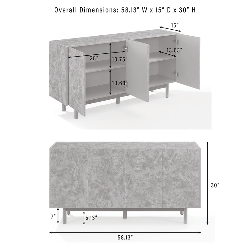 Crosley Furniture Levi Sideboard in Maple
