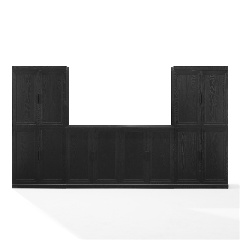 Crosley Furniture Essen 3-Piece Sideboard And Pantry Set in Black
