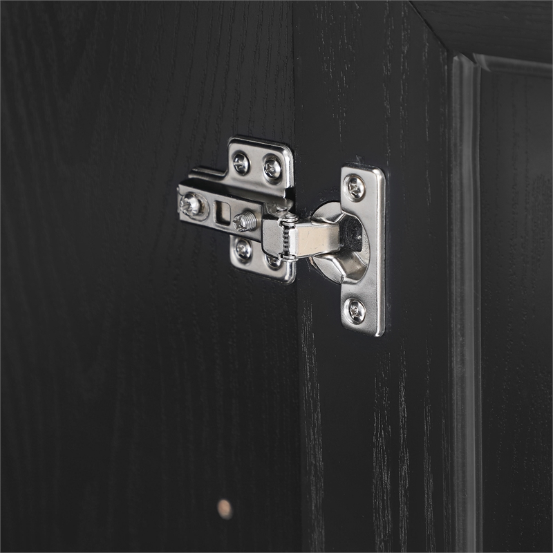 Crosley Furniture Essen 3-Piece Sideboard And Glass Door Pantry Set in Black