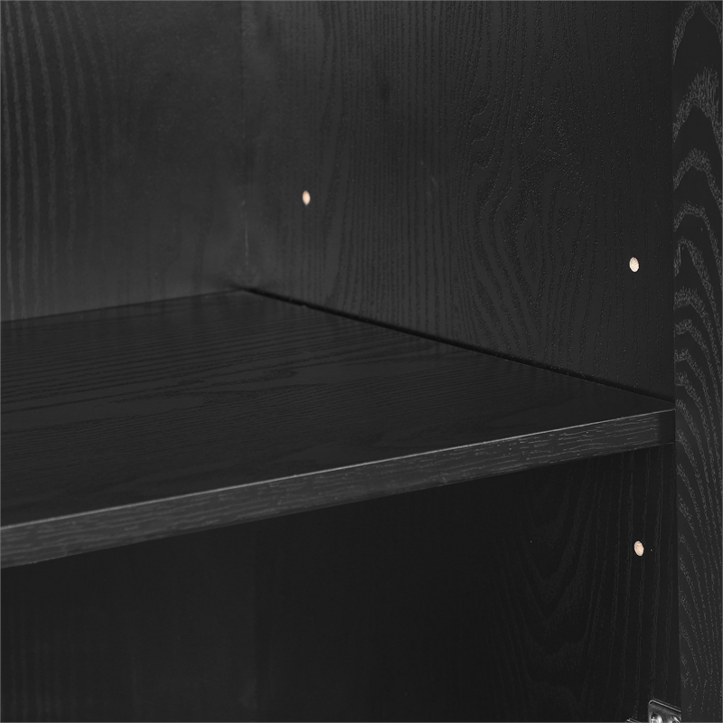 Crosley Furniture Essen 3-Piece Sideboard And Glass Door Pantry Set in Black