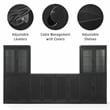 Crosley Furniture Essen 3-Piece Sideboard And Glass Door Pantry Set in Black