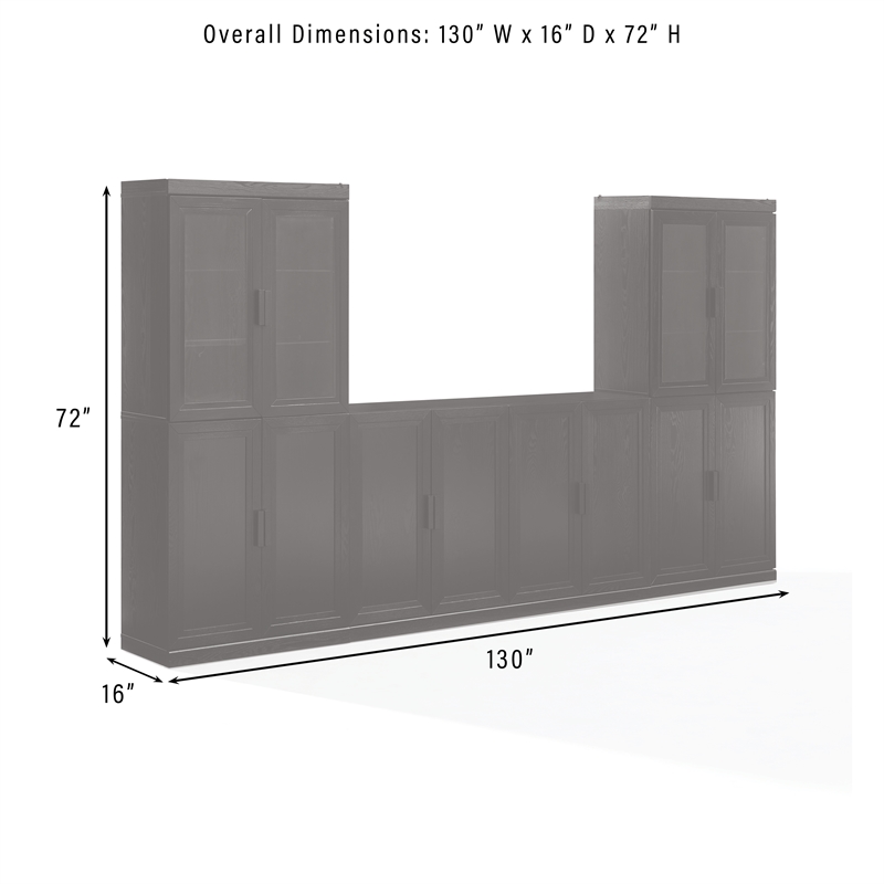Crosley Furniture Essen 3-Piece Sideboard And Glass Door Pantry Set in Black