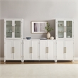 Crosley Furniture Roarke 3Pc Sideboard & Pantry Set W/Glass Door Hutch in White