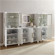 Crosley Furniture Roarke 3Pc Sideboard & Pantry Set W/Glass Door Hutch in White