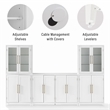 Crosley Furniture Roarke 3Pc Sideboard & Pantry Set W/Glass Door Hutch in White