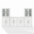 Crosley Furniture Roarke 3Pc Sideboard & Pantry Set W/Glass Door Hutch in White