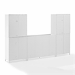 Crosley Furniture Roarke 3Pc Sideboard & Pantry Set W/Glass Door Hutch in White