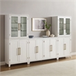 Crosley Furniture Roarke 3Pc Sideboard & Pantry Set W/Glass Door Hutch in White