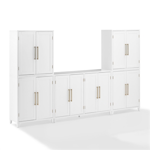 Crosley Furniture Roarke 3-Piece Sideboard & Pantry Set in White