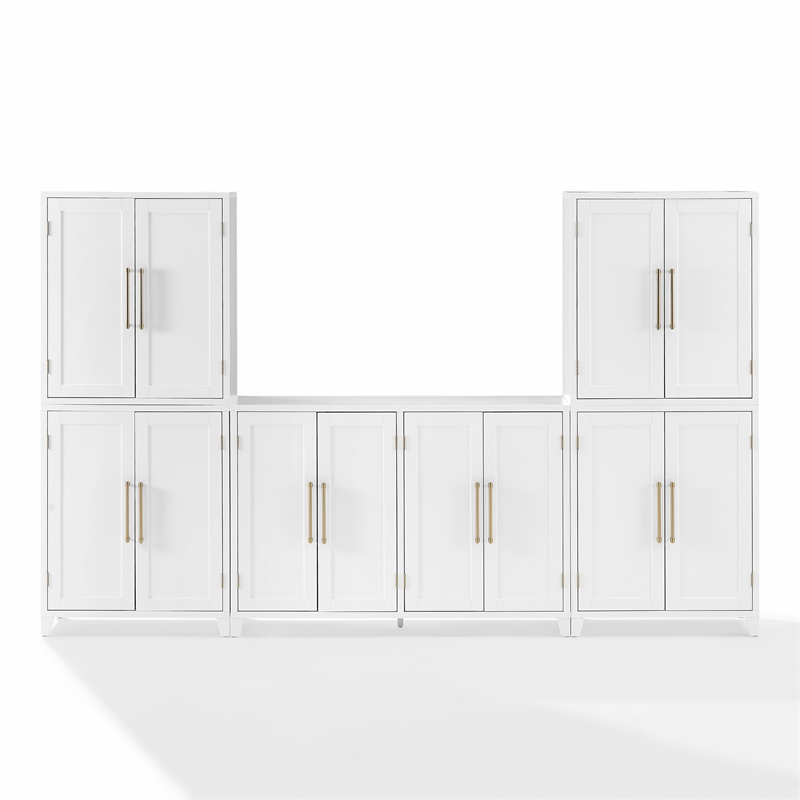 Crosley Furniture Roarke 3-Piece Sideboard & Pantry Set in White