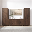 Crosley Furniture Millie 3-Piece Sideboard And Pantry Set in Brown