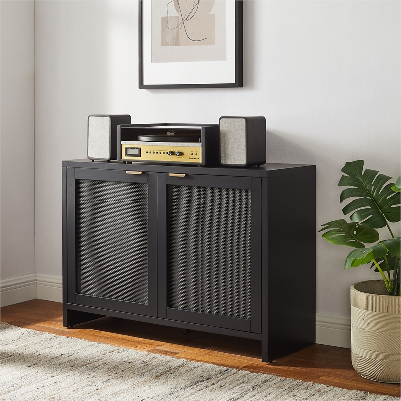 Crosley Furniture Kenji Record Storage Media Console in Black